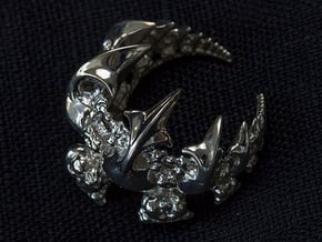 Fleur-de-lis Fractal Pendant in Polished Silver