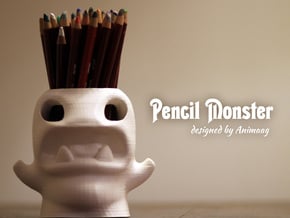 Monster Pencilpot Original High Quality in White Natural Versatile Plastic