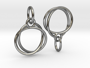 Mobius earrings jR in Polished Silver (Interlocking Parts)
