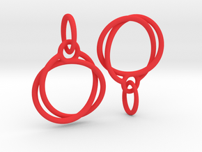 Mobius earrings jR in Red Processed Versatile Plastic