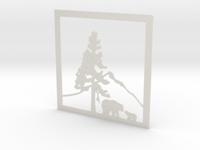 Bears Under The Mountain 12 X 12 (L) in White Natural Versatile Plastic