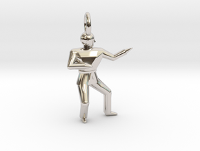 Pendant - Double Knifehand in Rhodium Plated Brass