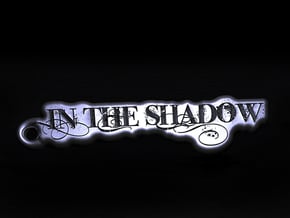 In the Shadow metal keychain in Polished Bronzed Silver Steel