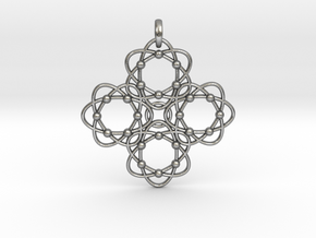 Pendant  Holy Cross Einstein in Natural Silver (Interlocking Parts)