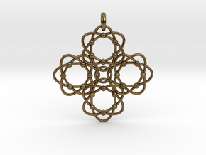 Pendant  Holy Cross Einstein in Natural Bronze (Interlocking Parts)