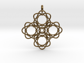 Pendant  Holy Cross Einstein in Polished Bronze (Interlocking Parts)