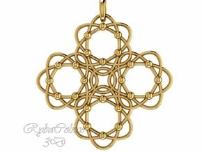 Pendant  Holy Cross Einstein in Polished Brass (Interlocking Parts)