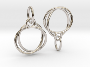 Mobius earrings jR in Rhodium Plated Brass