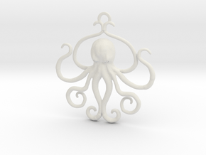 Cthulhu Sculpted Pendant in White Natural Versatile Plastic