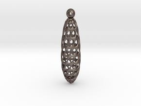 Spiral Earring in Polished Bronzed Silver Steel