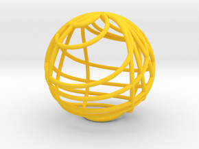 Zeta Stereograph in Yellow Processed Versatile Plastic