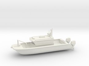 Patrol, Fire, or Rescue Boat in White Natural Versatile Plastic: 1:64 - S