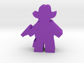 Game Piece, Cowboy, Standing One Pistol in Purple Processed Versatile Plastic