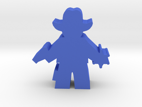 Game Piece, Sheriff, With Badge Pistol in Blue Processed Versatile Plastic