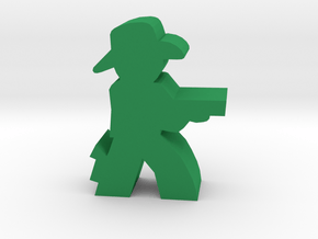 Game Piece Cowboy Aiming Shotgun in Green Processed Versatile Plastic