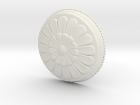 Circular Flowers Relief Pendant in White Natural Versatile Plastic