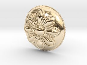 Margarita Flower Pendant in 14k Gold Plated Brass