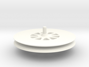Deep-groove-wheel in White Processed Versatile Plastic