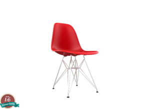Miniature Eames Plastic DSR Chair - Charles Eames in White Natural Versatile Plastic