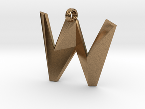 Distorted letter W in Natural Brass