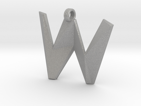 Distorted letter W in Aluminum
