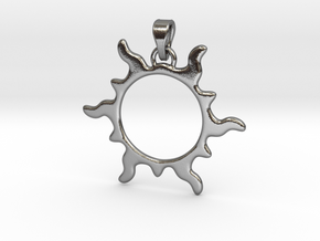 Sun Flare Pendant in Polished Silver (Interlocking Parts)