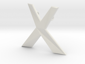 Distorted letter X in White Natural Versatile Plastic