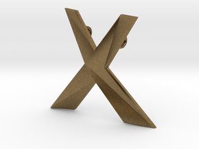 Distorted letter X in Natural Bronze