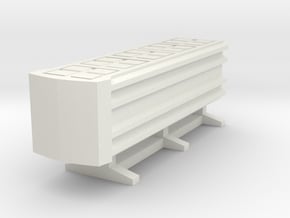 Guard Rail End Barrier in White Natural Versatile Plastic: 1:76 - OO