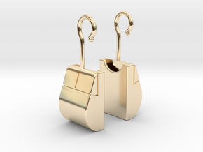 Mouse SD Card Holder Earrings in 14K Yellow Gold