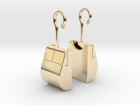 Mouse SD Card Holder Earrings in 14k Gold Plated Brass