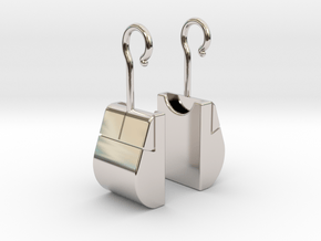 Mouse SD Card Holder Earrings in Rhodium Plated Brass