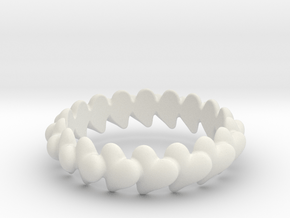 Hearts Bracelet 72 in White Natural Versatile Plastic