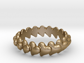 Hearts Bracelet 72 in Polished Gold Steel
