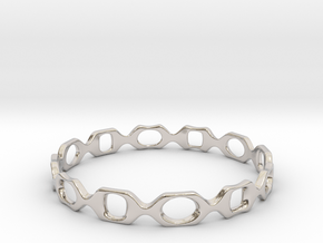 Bracelet D 2 Small in Rhodium Plated Brass