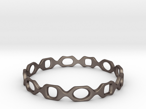 Bracelet D 2 Medium in Polished Bronzed Silver Steel