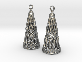 Filligree Cone Earrings in Natural Silver