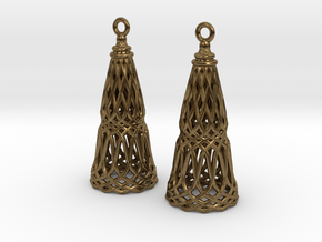 Filligree Cone Earrings in Natural Bronze