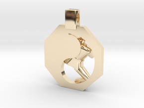 Pendant - (small) Mens Yeop Chagi in 14k Gold Plated Brass