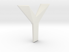 Distorted letter Y in White Natural Versatile Plastic