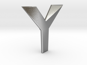 Distorted letter Y in Natural Silver