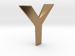 Distorted letter Y in Natural Brass