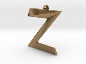 Distorted letter Z in Natural Brass