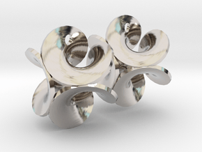 Enneper earrings, pair in Rhodium Plated Brass
