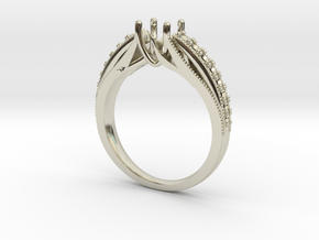 Detailed Solitaire 2 NO STONES SUPPLIED in 14k White Gold