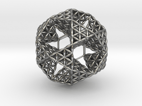 FOL IcosiDodecahedron w/ nest Dodecahedron 2.3" in Natural Silver