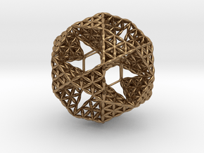 FOL IcosiDodecahedron w/ nest Dodecahedron 2.3" in Natural Brass