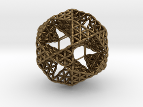 FOL IcosiDodecahedron w/ nest Dodecahedron 2.3" in Natural Bronze