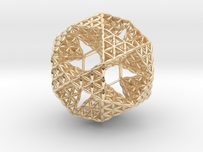 FOL IcosiDodecahedron w/ nest Dodecahedron 2.3" in 14k Gold Plated Brass