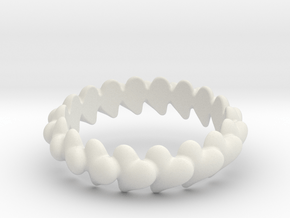 Hearts Bracelet 75 in White Natural Versatile Plastic